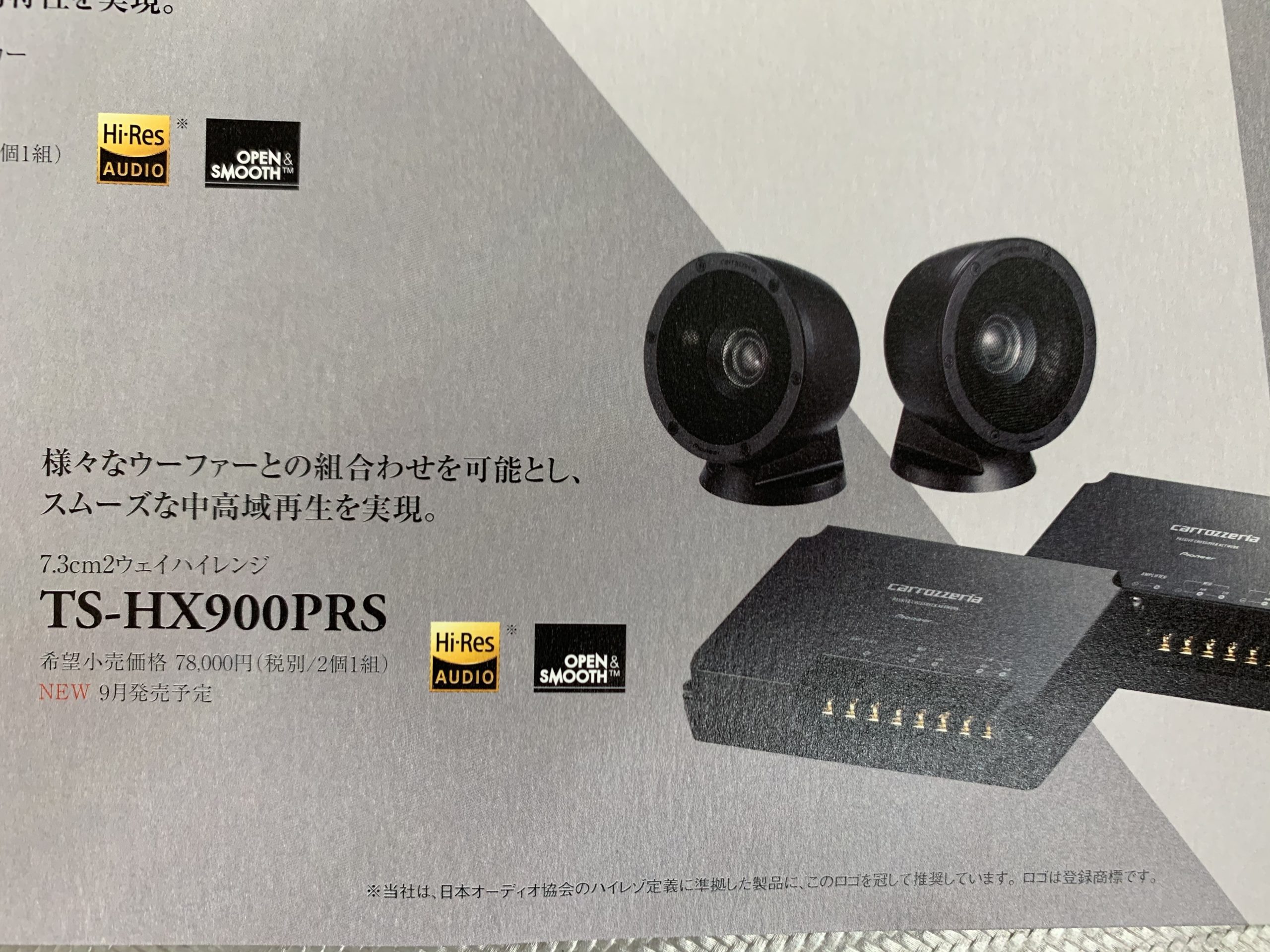 Pioneer 7.3cm 2ウェイハイレンジ TS-HX900PRS-